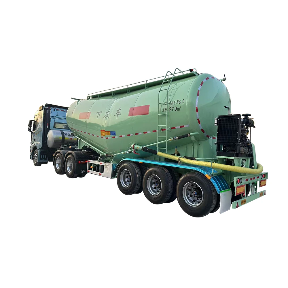 3 Axles 60cbm Air Compressor Bulker Carrier Silo Powder Material Transport Tanker Truck Bulk Cement Tank Semi Trailer for sale