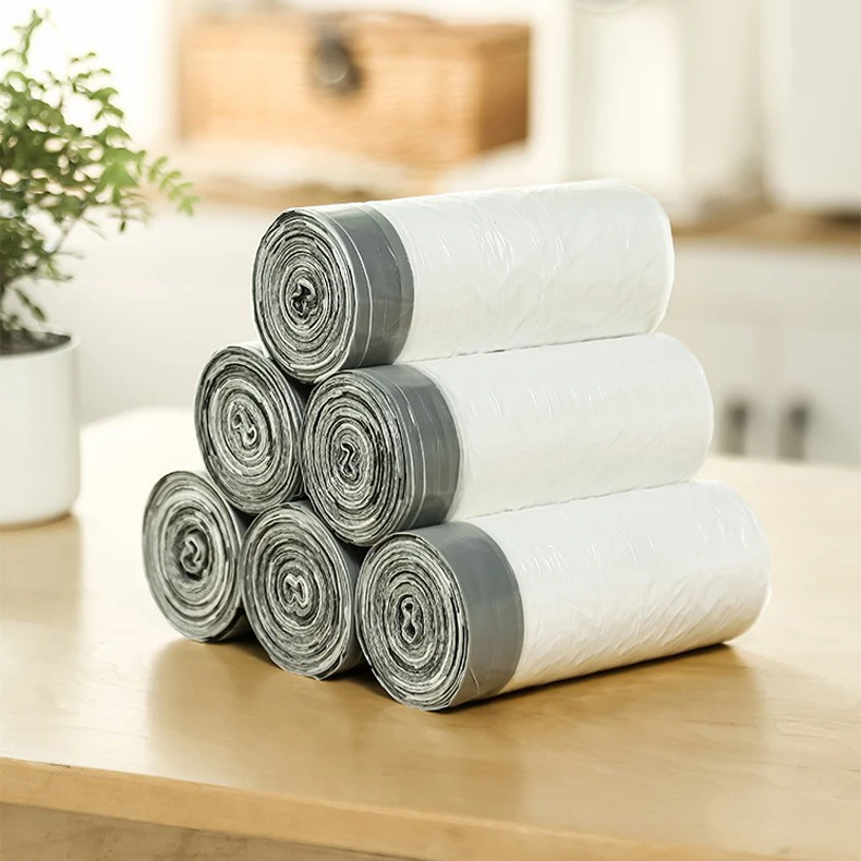 Customized colorful plastic pe draw tape garbage tall kitchen trash bags with drawstring