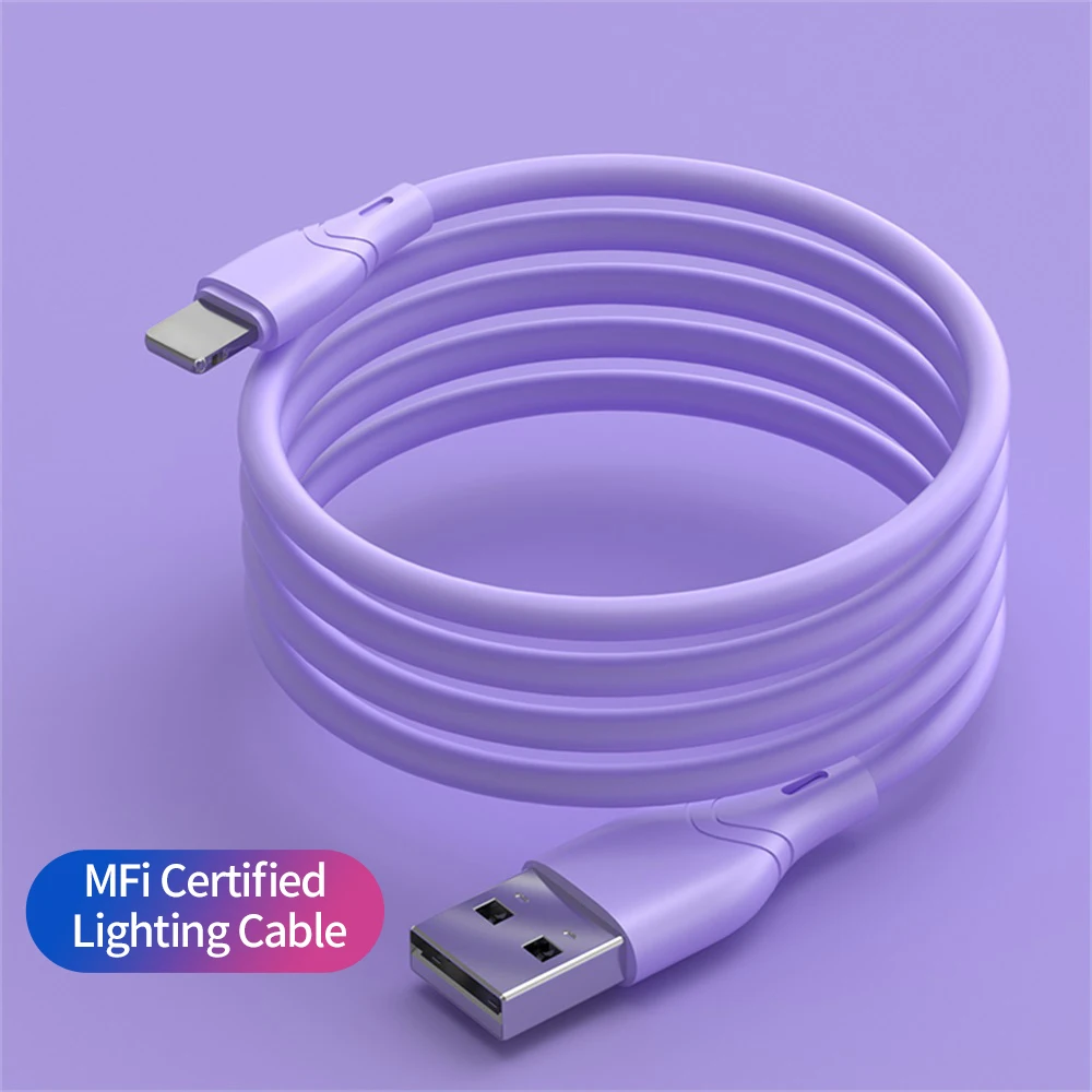 Food Grade Super Soft Macaroon Silicone Mobile Data USB charging Cable Silicone Rubber USB A to Type C Fast Charger Cables