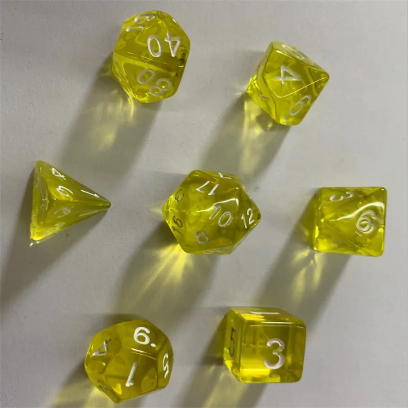 5Color lot Mixed Color D10 Ten Sided Gem Transparent Dice For RPG For DDG Set of 10 Dice Playing Games