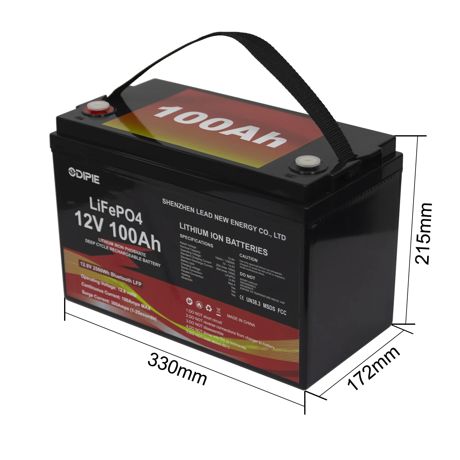 Wholesale LiFePo4 12v 50AH 100Ah 200Ah 400Ah Bluetooth IP65 Waterproof Deep Cycles Rechargeable Solar lithium ion Battery