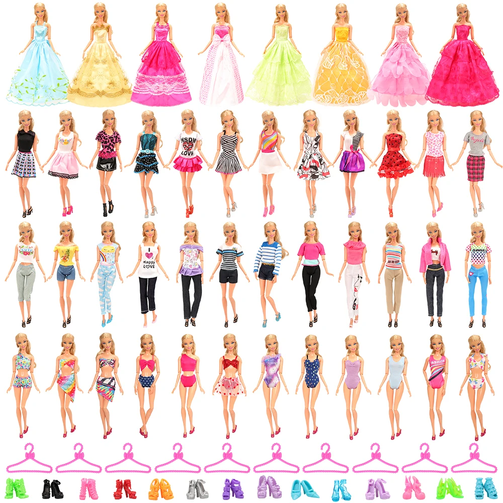 
Fashion Handmade 36 Items/Set Doll Accessories=16 Doll Clothes Dresses Swimsuit+10 Hangers+10 Shoes For 11..5inch Doll Girl Gift 