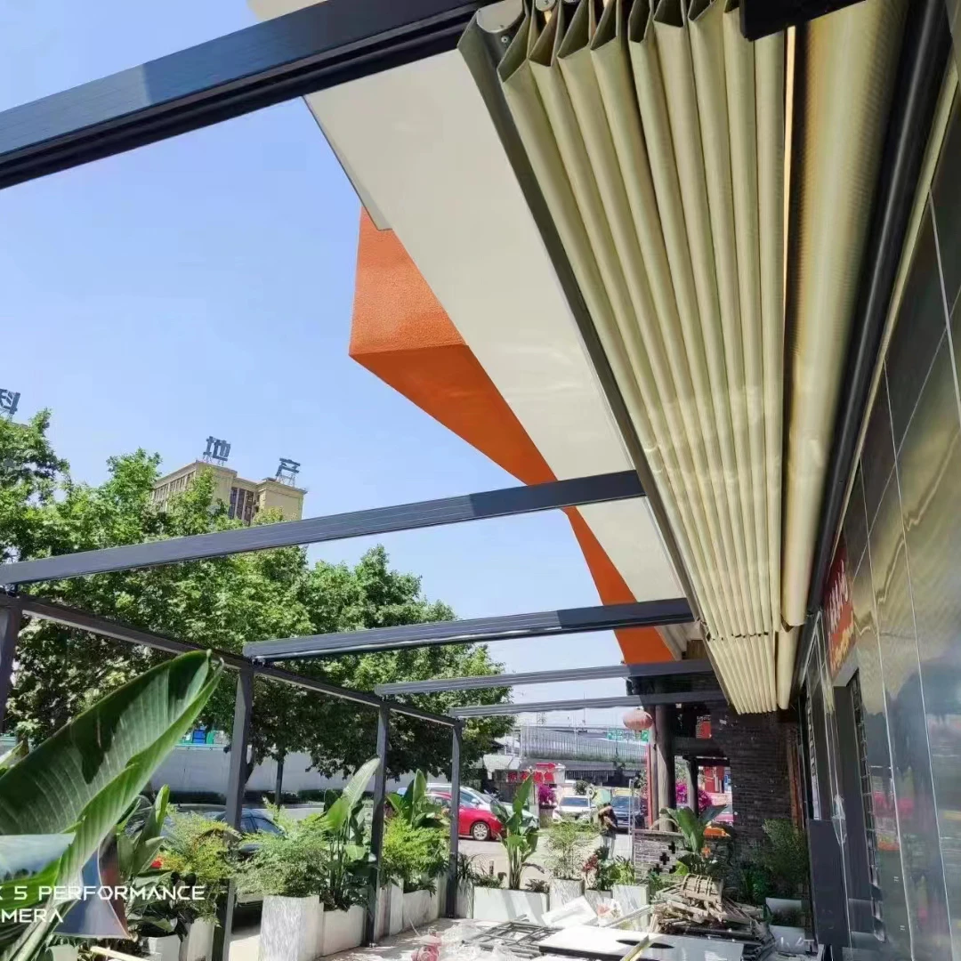 Garden Opening Gazebo Waterproof Folding Pergola System Aluminium Gazebo Electric Roof Pergola