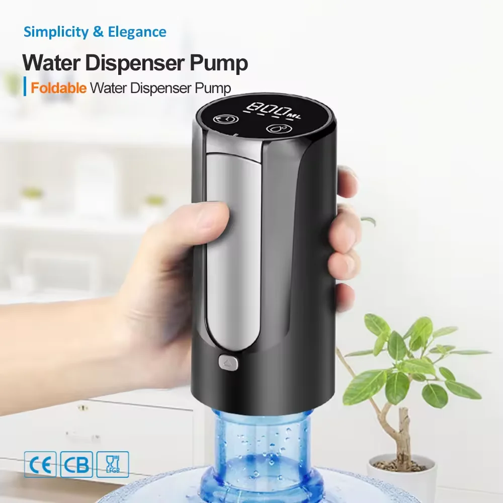 Foldable Electric Rechargeable Usb Automatic Dispenser Water Pump For 5 Gallon Bottle