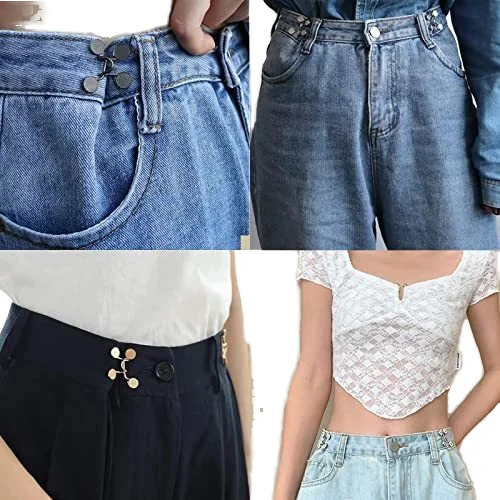 Detachable universal fixed button Hook Adjustable jeans sewing-free waist clothes buttons Big Hook and Bar