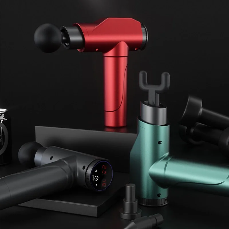 Handheld Touch Screen Carbon Silent Booster Impact Flow Percussion Fascial Adjustable Kraftgun Massage Gun