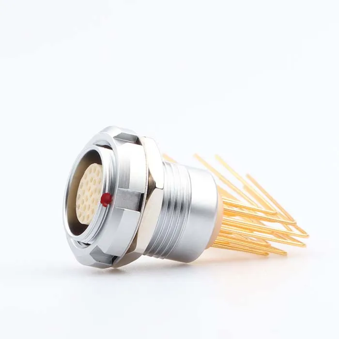 MOCO Z2 Medical Equipment Connector Fixed Socket With Two Nuts Elbow 90 Angle Contact For PCB Circular Precision Connector