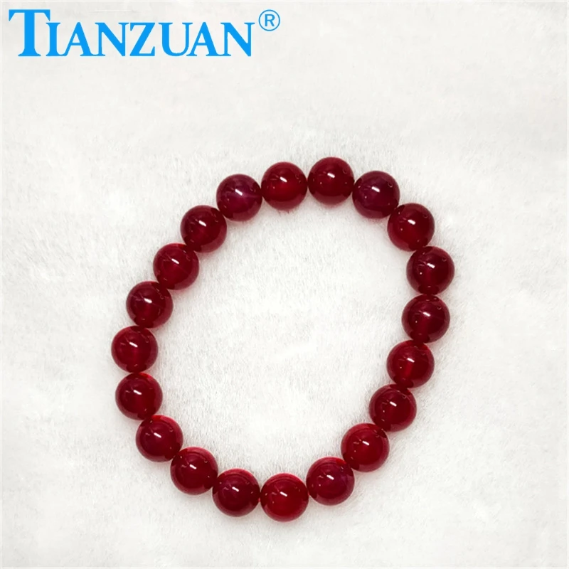 Beads bracelet 10 mm 20-24pcs length 200-240mm Ball shape artificial star sapphire ruby red color crundum gift jewelry