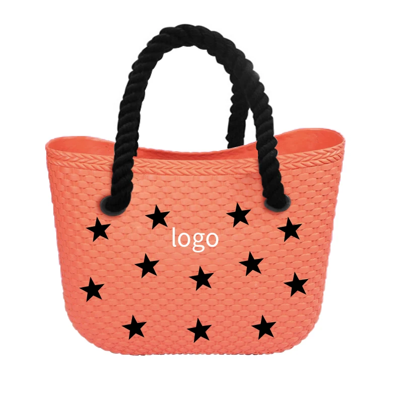 JHL  New Design EVA Star Shape Cutout Cute Strap Braided Rope Bag For Woman Custom Logo Design Travel Storage Bag For Family