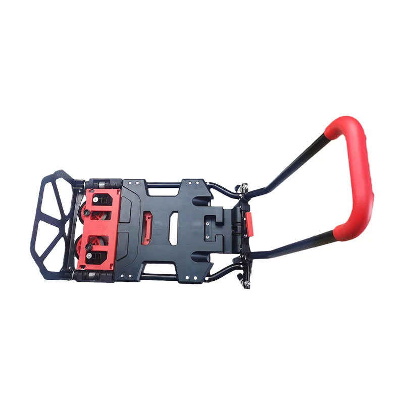 4 Wheels Stair Climbing Foldable Carts Folding Shopping Trolley New Design Multi-function 2 in 1 Luggage Cart Platform Hand cart