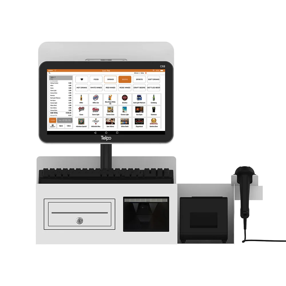 C68 Hot 15' Supermarket Touch Screen Cash Register POS system with 58mm Printer for sale