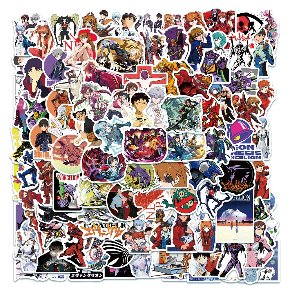 100pcs/set Decorative Luggage Laptop Waterproof Japanese Anime NEON GENESIS EVANGELION EVA Sticker