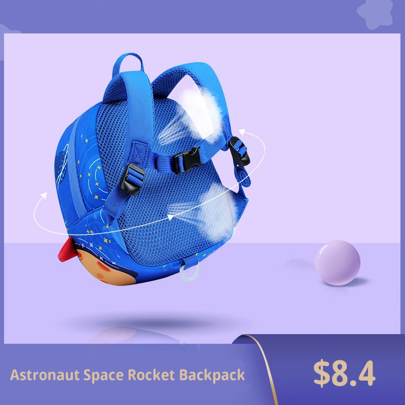 Spaceship rocket Children School bag Kids 3D cute soft anti-lost Backpack bags for boys daycare students school