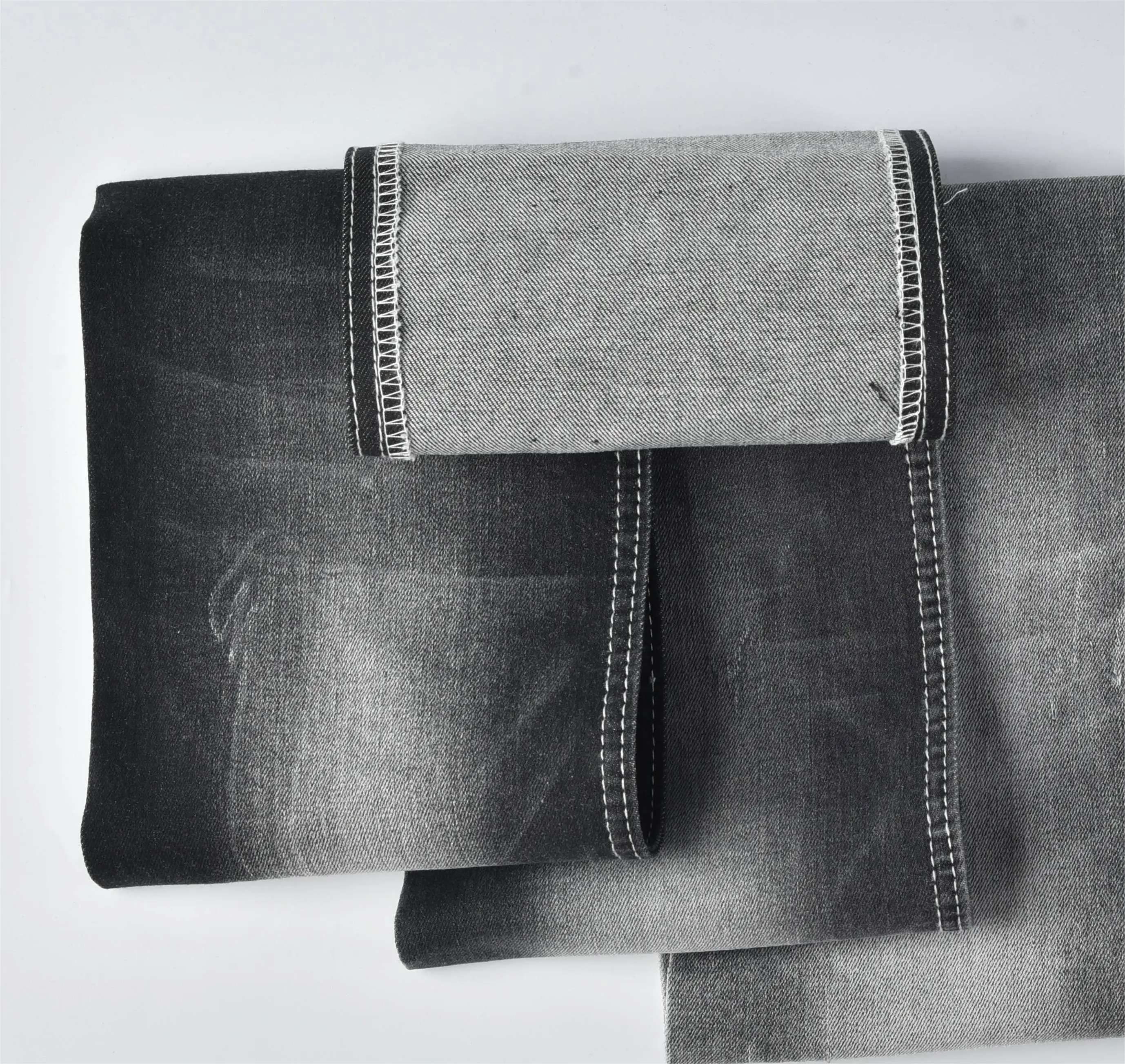New Pakistan good ring spung OA yarn high elastic dark black lady denim jeans fabric