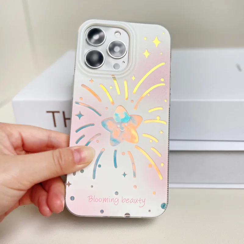 ins Little Fresh Dazzle phone case Laser anti-wear and anti-fall protection case