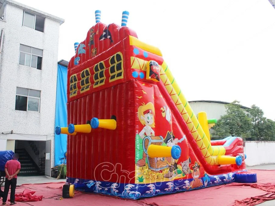 Pirate Ship Sail Dry Slide Bouncy Castle Playground Inflatable combo castle slide
