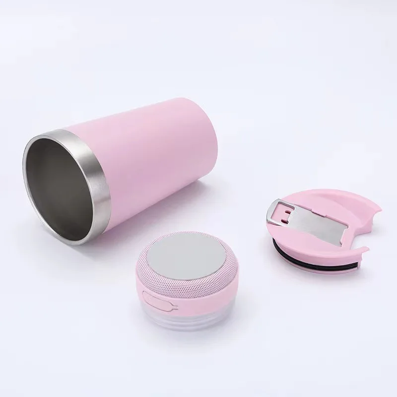 USB Charging Music Cup 20oz Intelligent Bluetooth Vacuum Tumbler Stainless Steel Blue tooth Beer Cup with Speaker