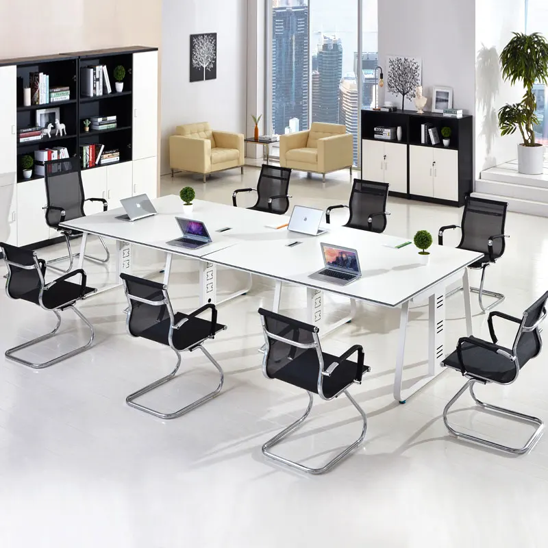 Большой длинный подвижный прямоугольный стол для конференций конференц-залов офиса современный деревянный