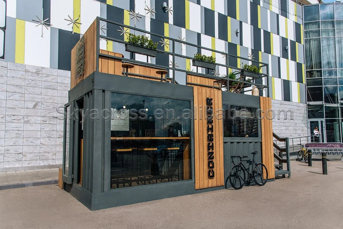 two-story Pop-up container coffee restaurant bar cafe Kiosk,Booth Use steel prefabricated houses