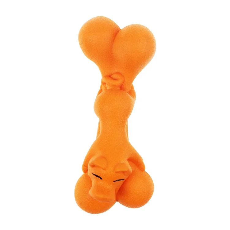 Factory Made Custom Natural Rubber Reduce Anxiety Pig with Bone Chew Toy for Dog