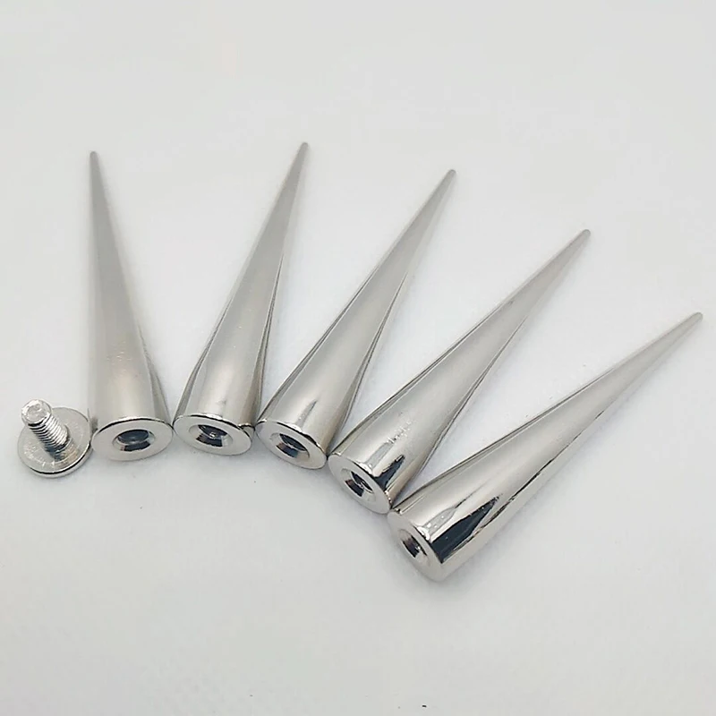 10x56mm High Quality Silver Screw Bullet Rivet Spike Studs Spots DIY Rock Punk