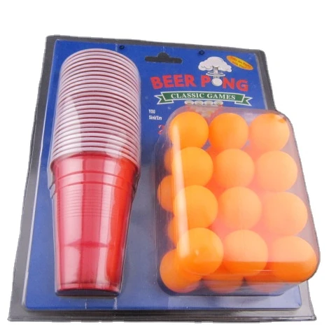 Lander-Man 16OZ Beer Pong Cups  24 Cups And 24 Pongs Balls Beer Pong Game Drinking Games For Adults Party