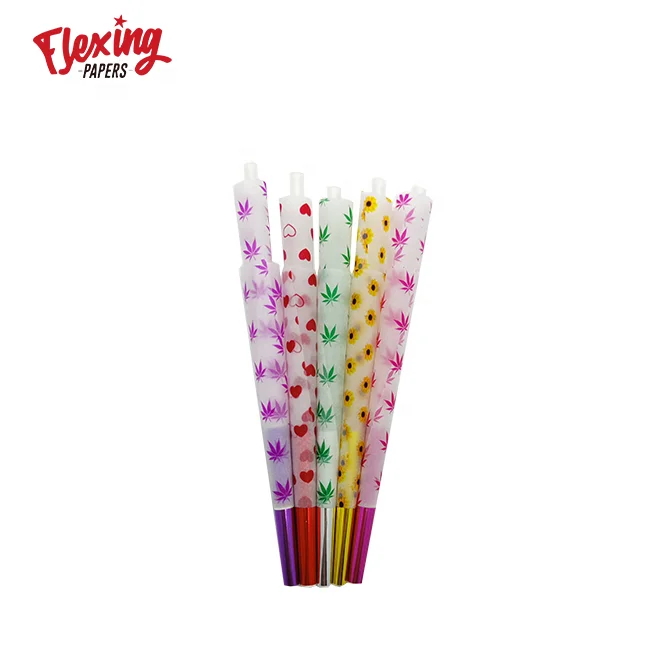 
Factory direct sales beautiful rolling smoking hemp papers colorful king size pre rolled cones for export 