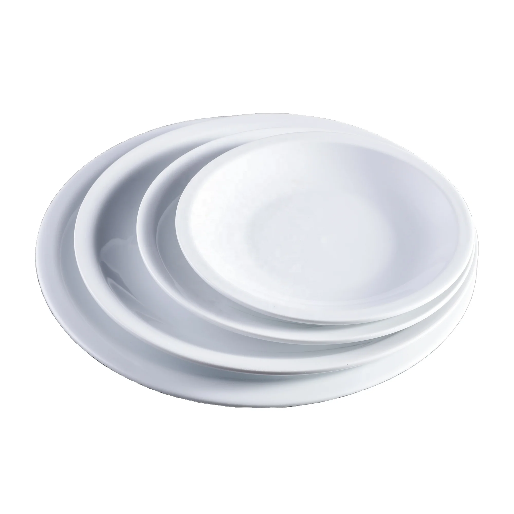 Cheap Wholesale Manufacture Narrow Side Round White Ceramic Of Plates Sets Dinnerware Platos Assiette Wedding  Plates