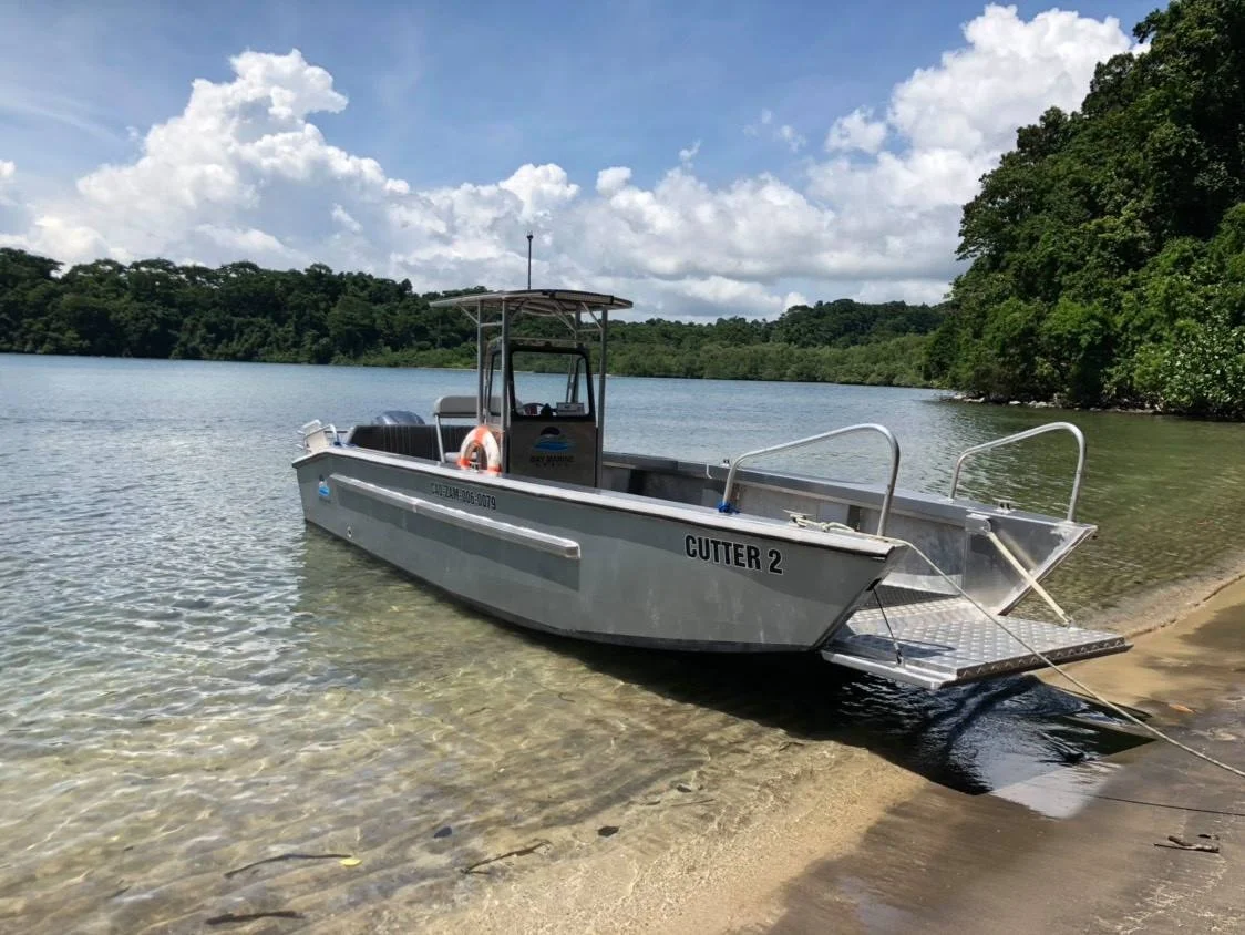 Большая алюминиевая посадочная площадка для корпуса лодки для работы