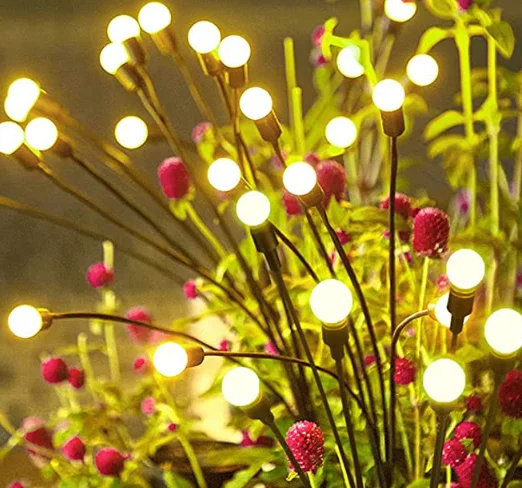 Newish Outdoor Courtyard Led Bulbs Decorative Solar Garden Starburst Swaying Light Waterproof Solar Firefly Lights