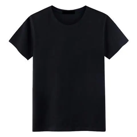 Wholesale Short Sleeve Crew Neck Good Quality 80% Polyester 20% cotton Slim Fit Black Blank T Shirt Men