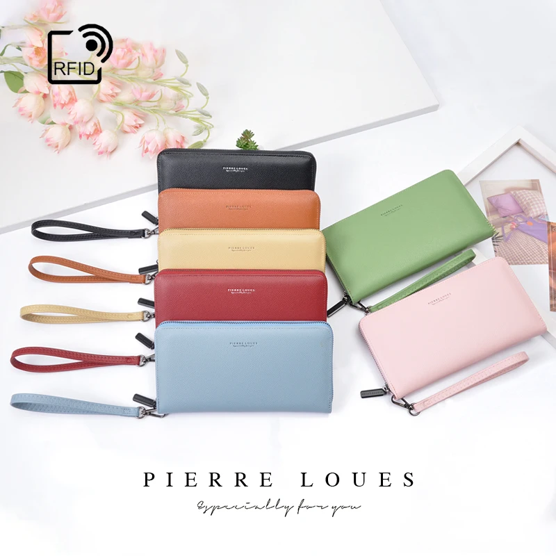 Hot Sale Wallets women Manufacturer Custom PU Leather Slim RFID women ladies girls Wallet
