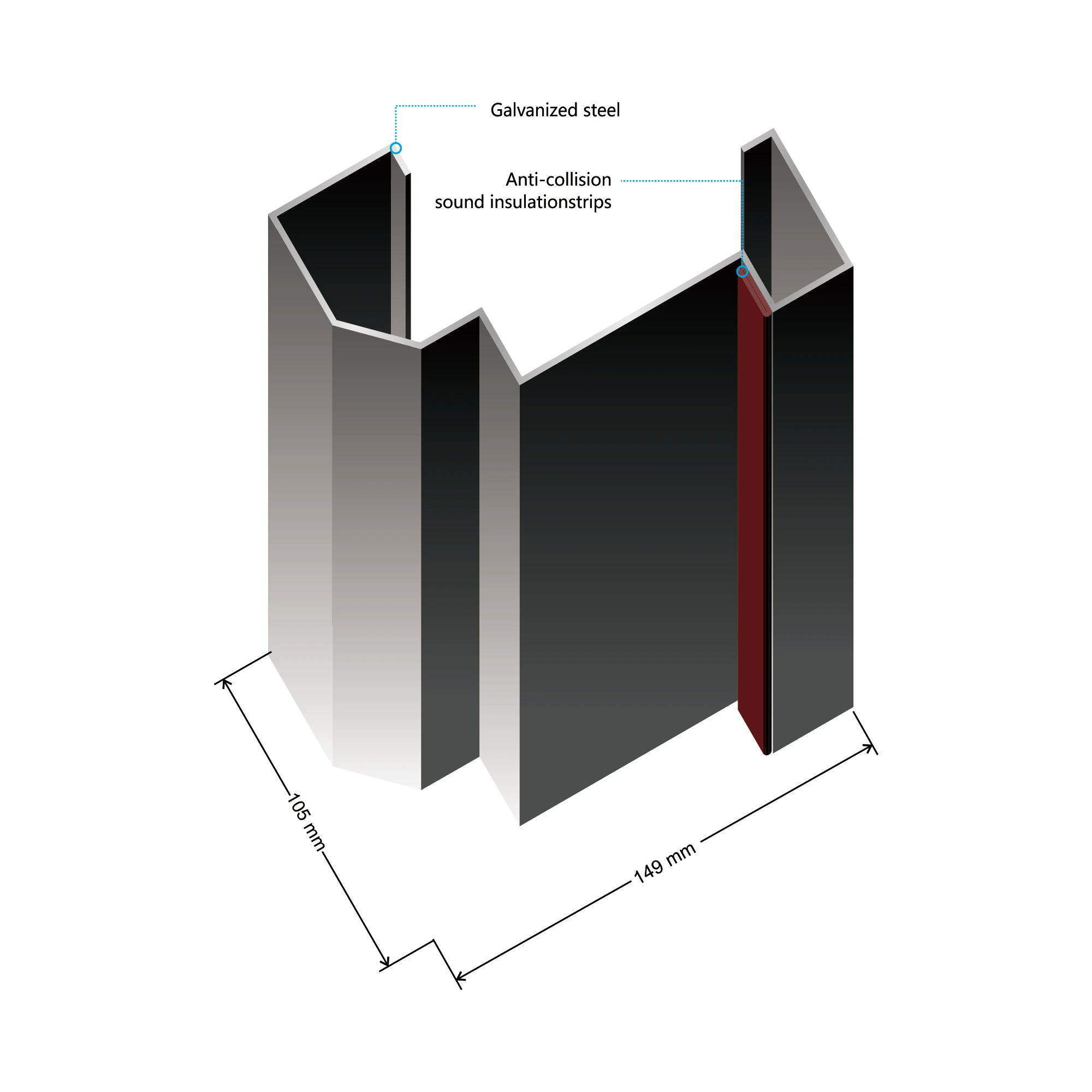 China Factory direct price 90mm good quality Entry security door steel gate
