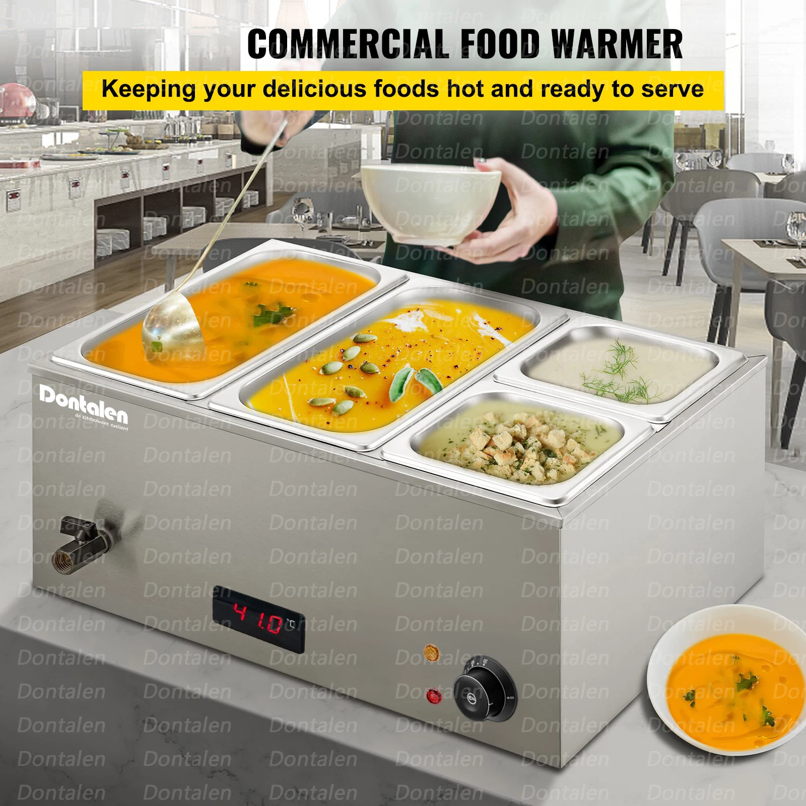 Ресторан отель несколько стилей Bain Marie грелка для еды Электрический Ланч-бокс набор подогрева посуда буфета