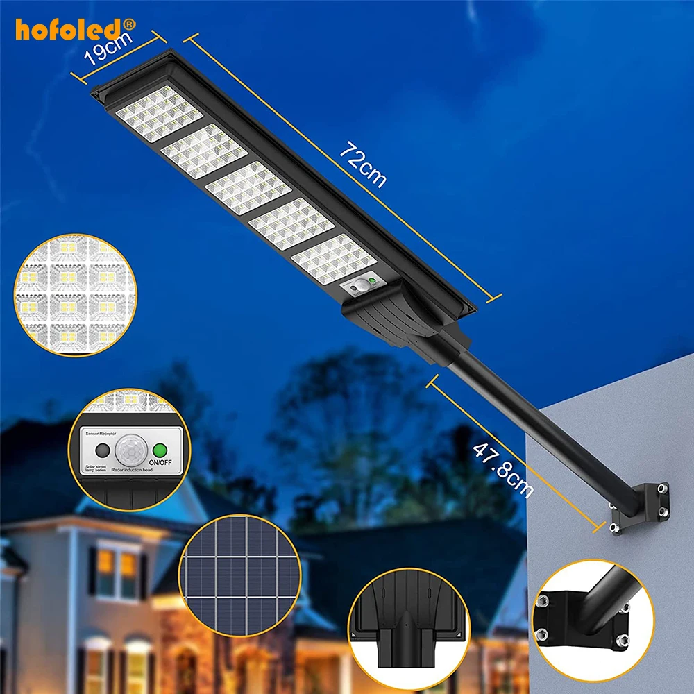 300W Cold White 6500K Solar Outdoor Lights Solar Panel Motion Sensor Integrated Solar Led Outdoor Lights
