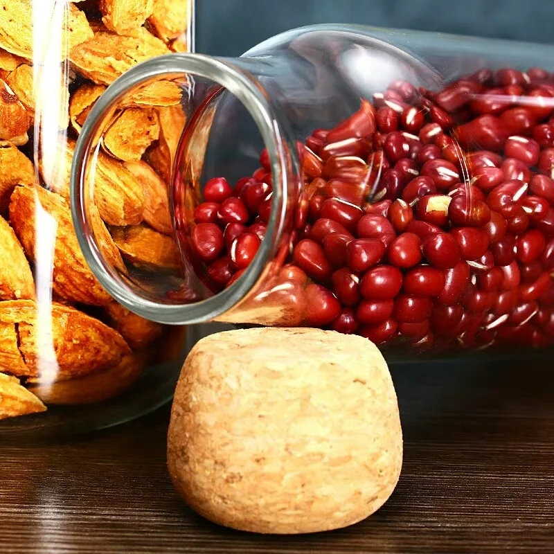 Nordic Glass Sealed Jar Transparent Storage Bottle With Cork Stopper Glass Jars And Bottles