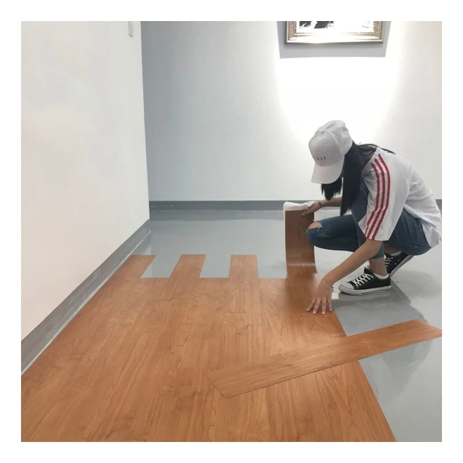 Cheap Luxury Wood Texture Commercial LVT Vinyl Tiles Peel And Stick Self Adhesive Vinyl Flooring