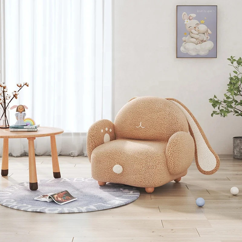 Living Room Children Furniture Couch Teddy Fleece Fabric Bedroom Cartoon Kids Sofa