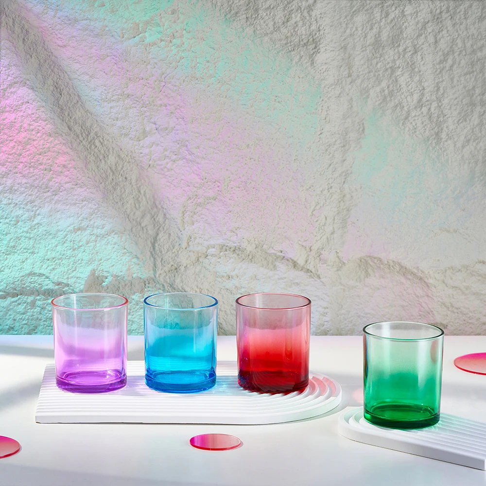 Luxury Amber  Frost Matte Clear candle holder  Empty Glass Candle Jars With Wooden Lids for candle making