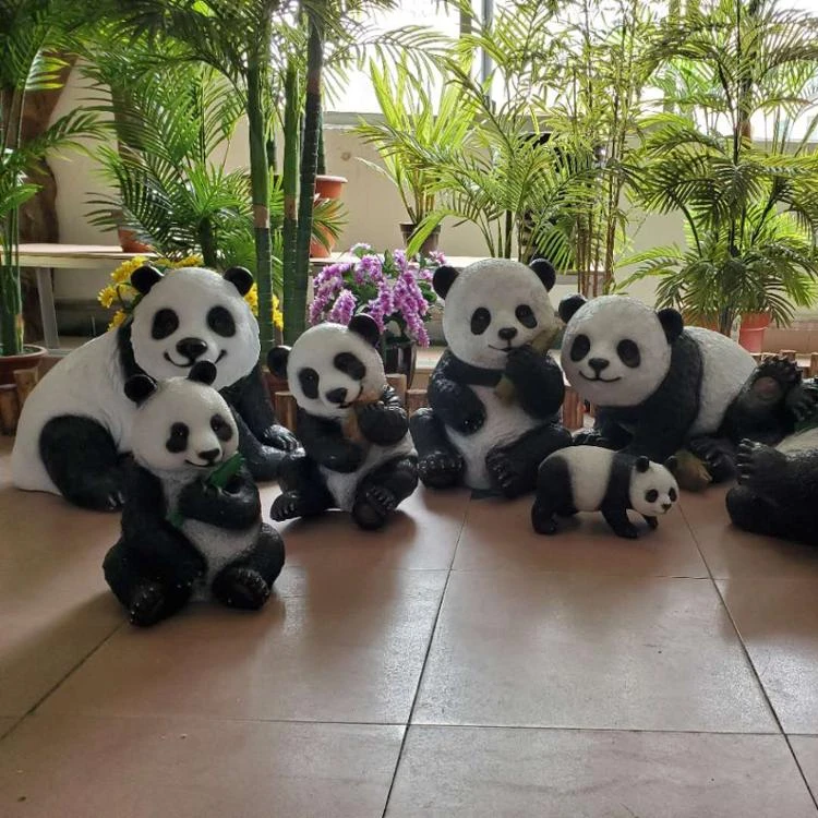 New Design Art Mall Decoration Sculpture Panda Artificial animal outdoor topiary