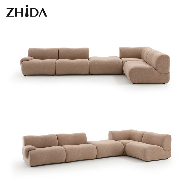 Modern Custom Combination Furniture Sofa Set Furniture Living Room Sofa Fabric Linen 7 Sets of 7-seat sofa Furniture