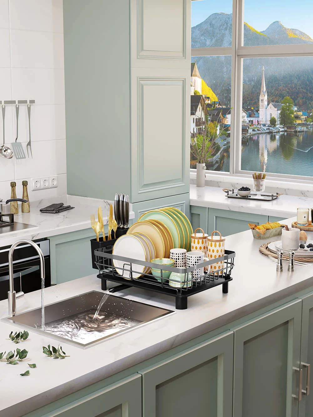 High Quality Dish Drying Rack Over Sink Kitchen Storage Rack Kitchen Countertop Dish and Bowl Organizer