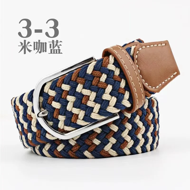 High Quality Pin Buckle Canvas Mix Colors Men and Women Elastic Belt In Stock