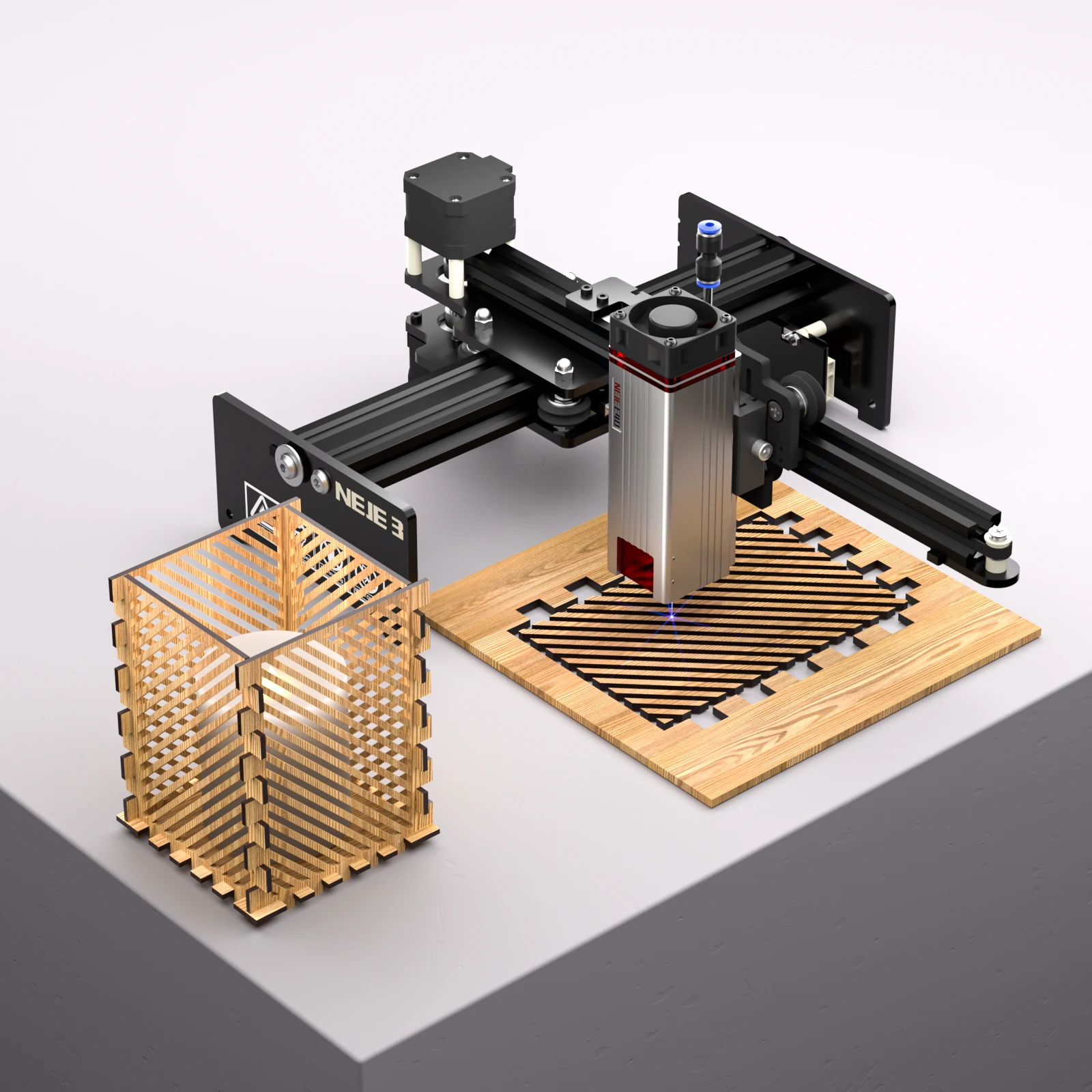 ODM дешевая высокоточная Cnc Diy Home Card 3d кристаллическая фото логотип собака тег NEJE 3 E40 100 Вт лазерная гравировальная машина