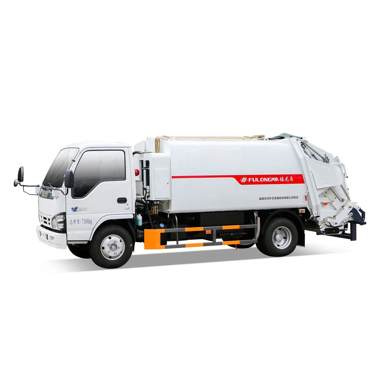 Fulongma 6.5cbm rear loader garbage collector waste collection compression garbage truck