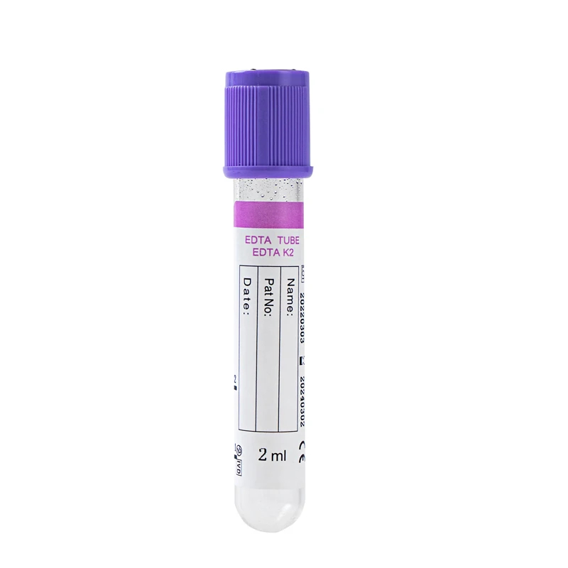 EDTA K2/K3 Disposable Vacuum Blood Collection Tube Manufacturer Type CE  Glass PET Material