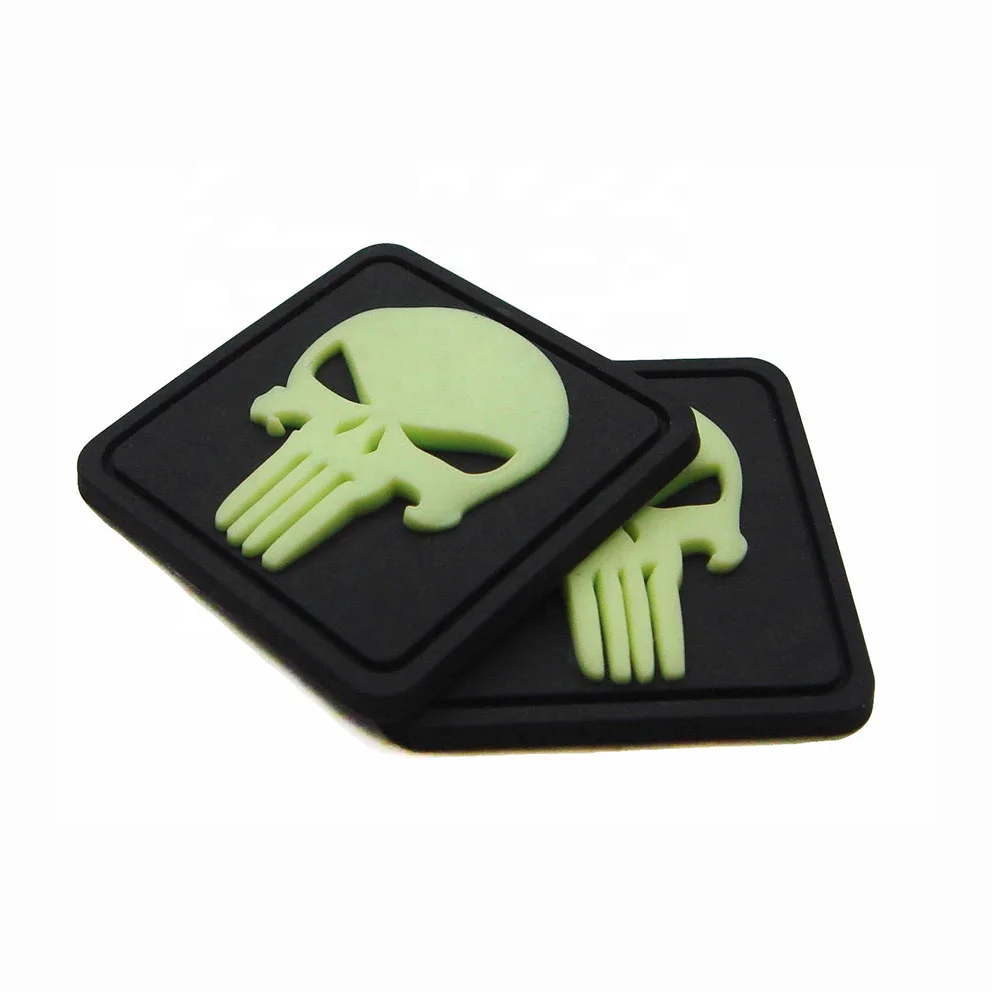 No MOQ Custom 2D or 3D  Glow In the Dark PVC Patch