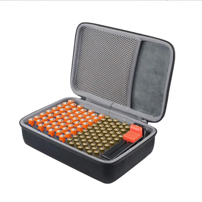 ODM/OEM Hard Battery Box Carrying Case Bag Holder 116 Batteries Storage Case Custom EVA Battery Storage Hard Bag