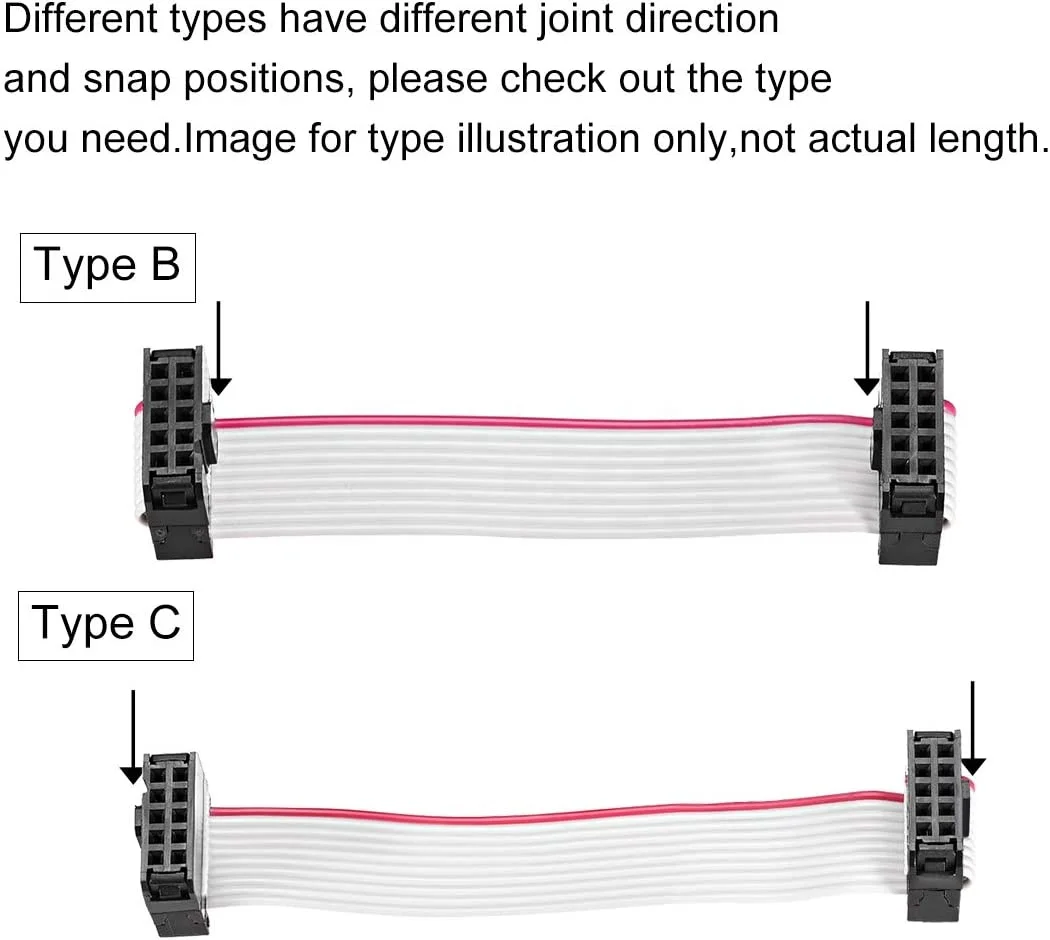 Floppy Drive Cable 34P FDD FC-34P to IDC-34P 2-in-1 Floppy Disk Cable 34Pin Ribbon Data Cable