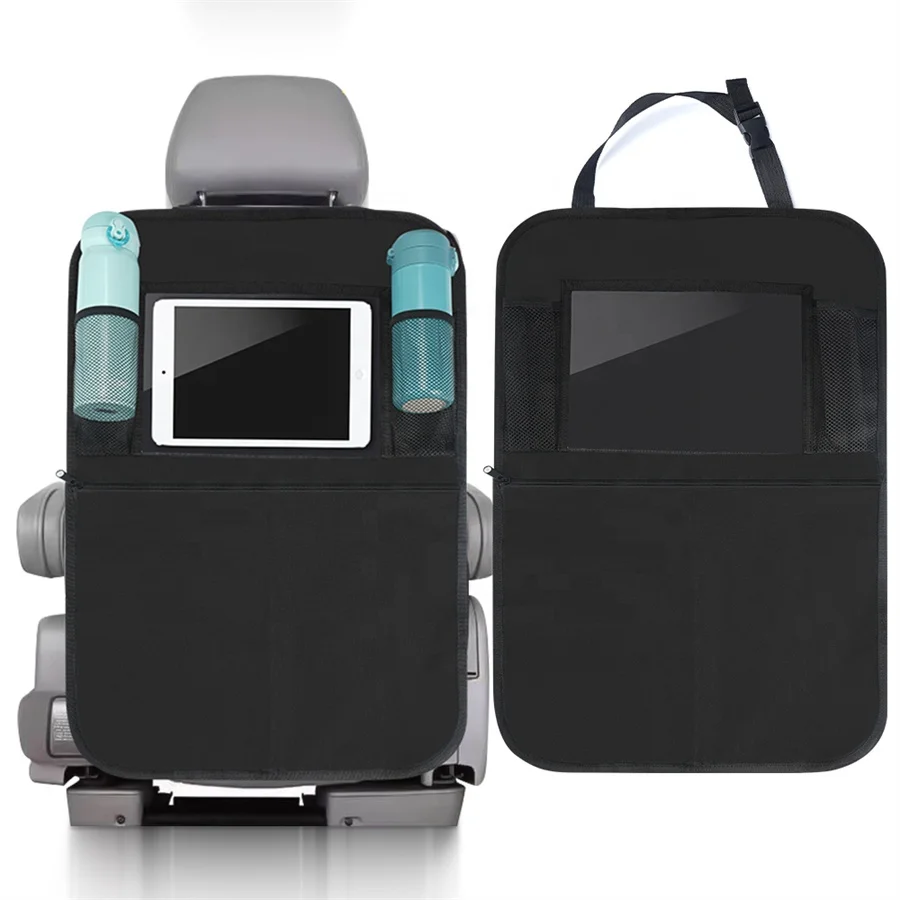QSP129 Multifunctional Storage Rear kick mats Seatback Bag Car Organizer with tablet holder